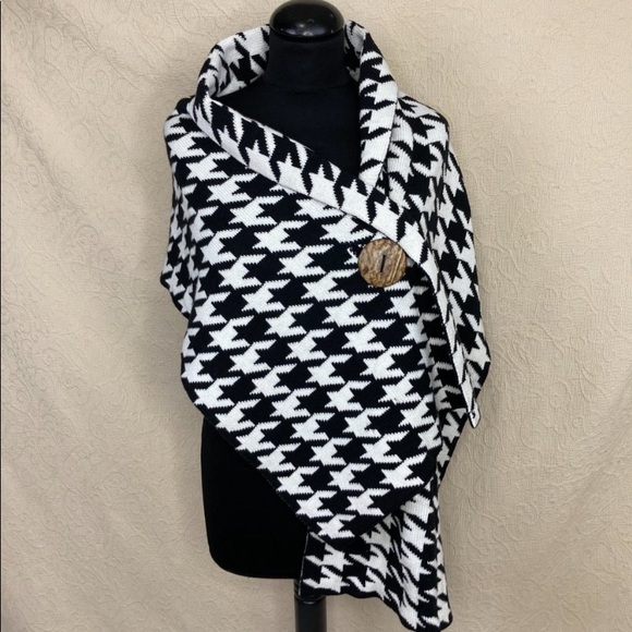 Heavy Katie Todd Cotton Houndstooth 2Buttons Wrap and 1 button-hole for carried - Picture 3 of 7